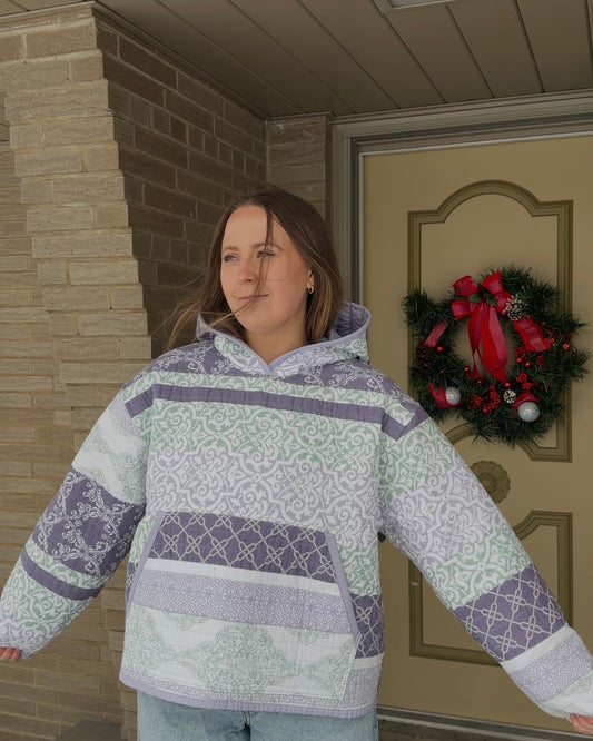 M - Purple Quilt Hoodie