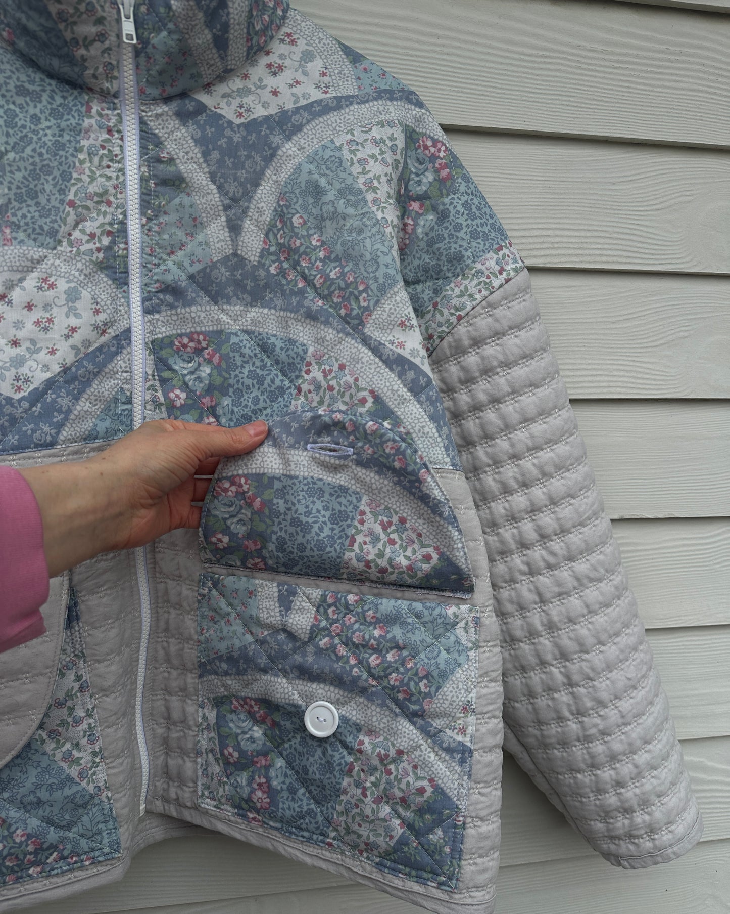 Blue Combo Quilted Jacket - XL