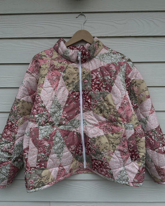 Pink Quilted Jacket - M