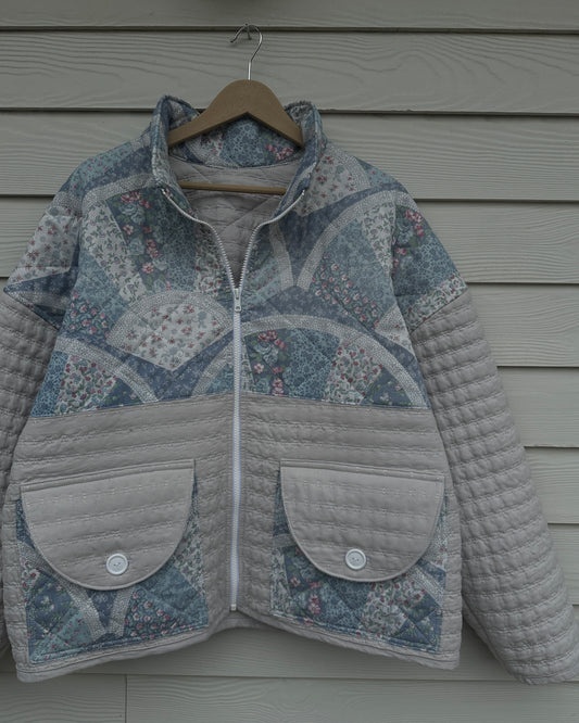 Blue Combo Quilted Jacket - XL