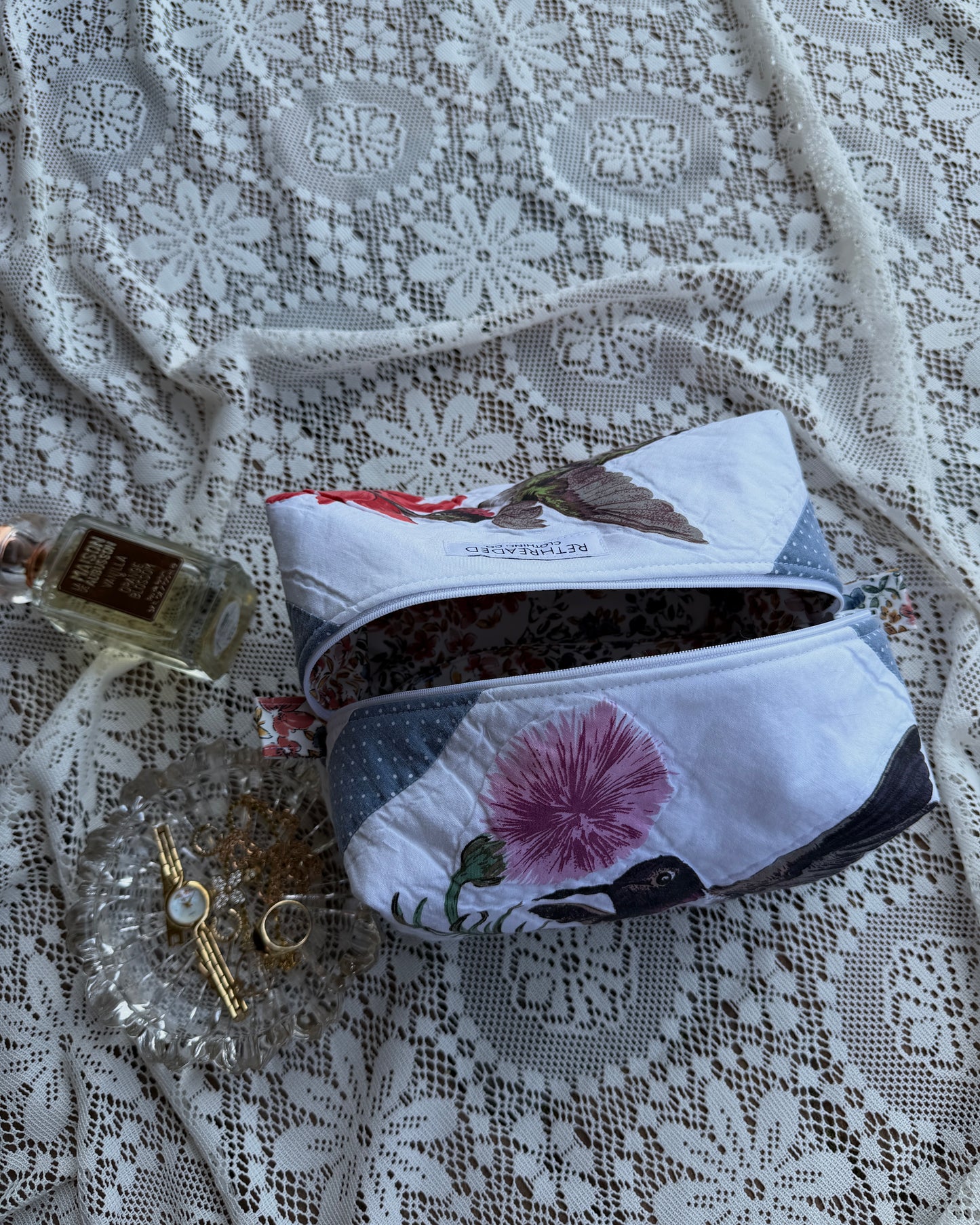 hummingbird makeup bag