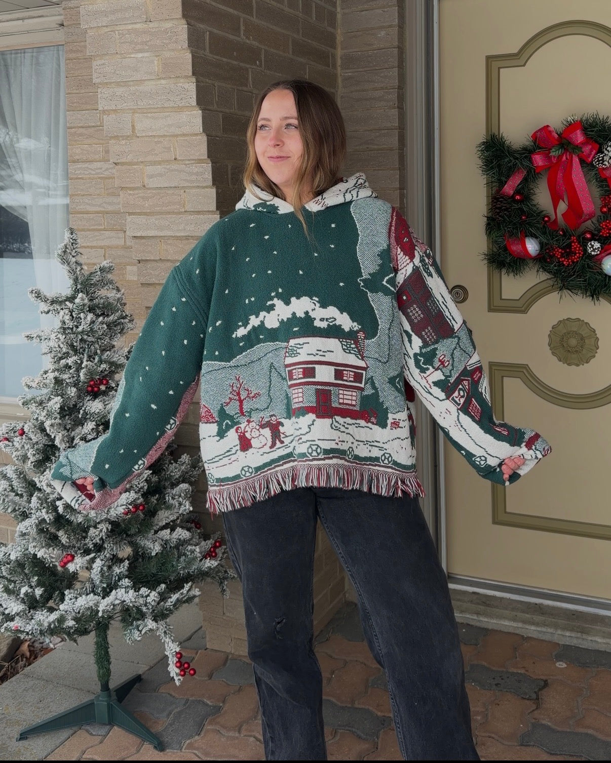 Green Christmas Hoodie - XL