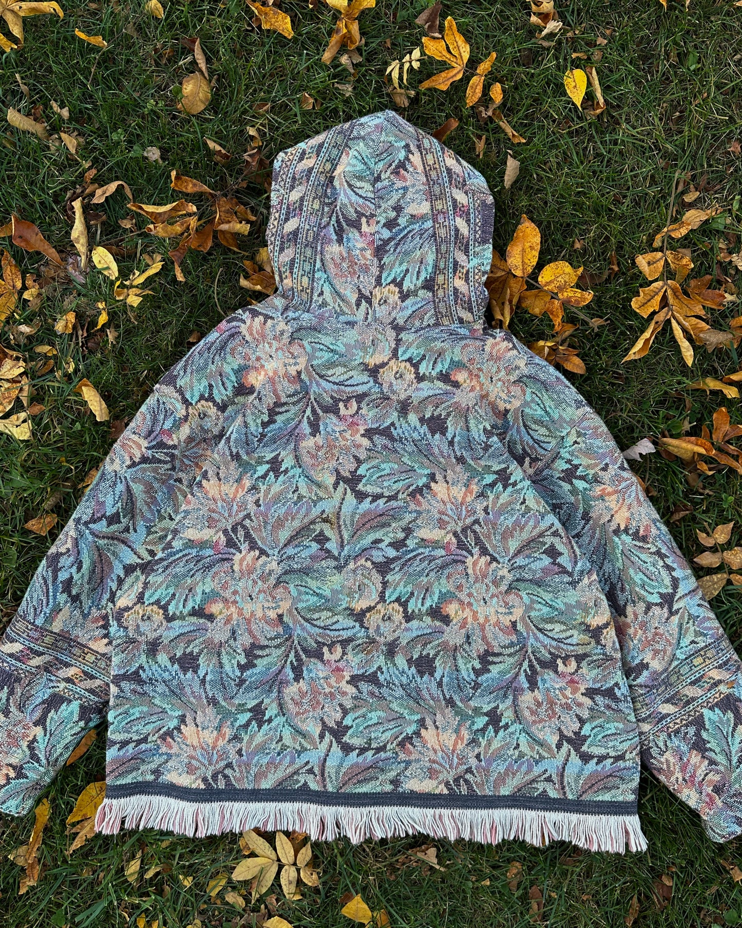 XL - Floral Fringe Hoodie