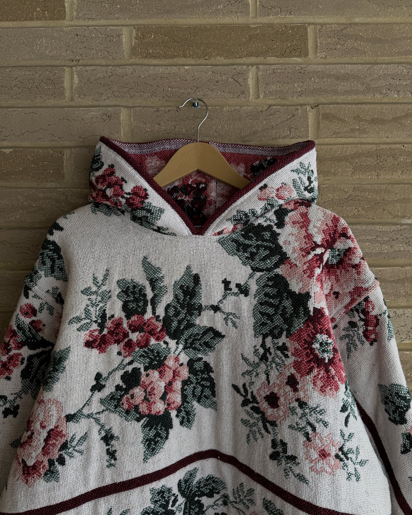 L - Floral Woven Hoodie