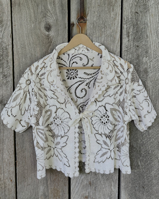 M - Lace Tie Top