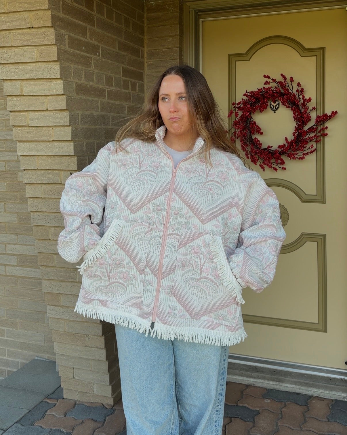 XL - Pink Fringe Jacket