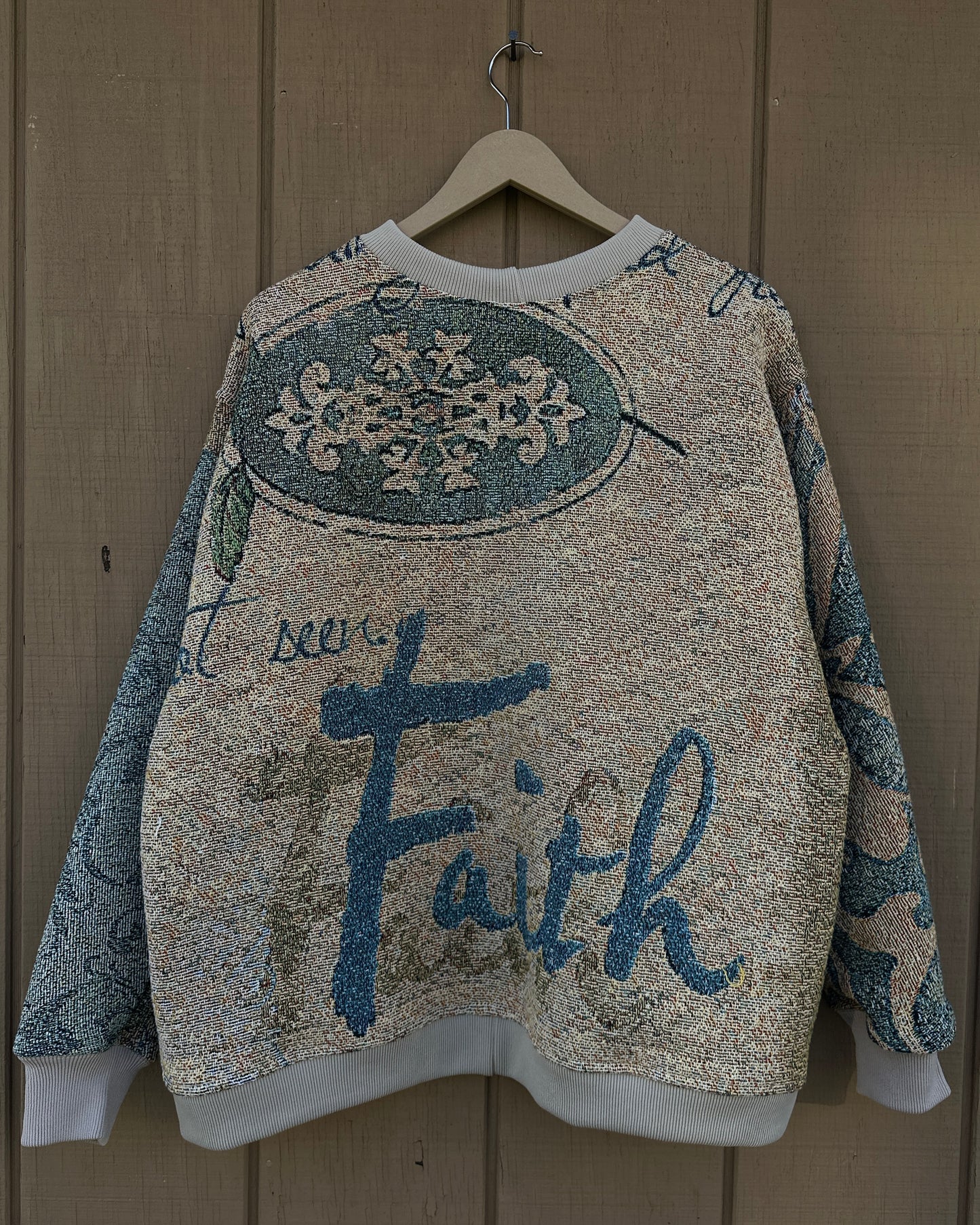 Faith Woven Crewneck - L