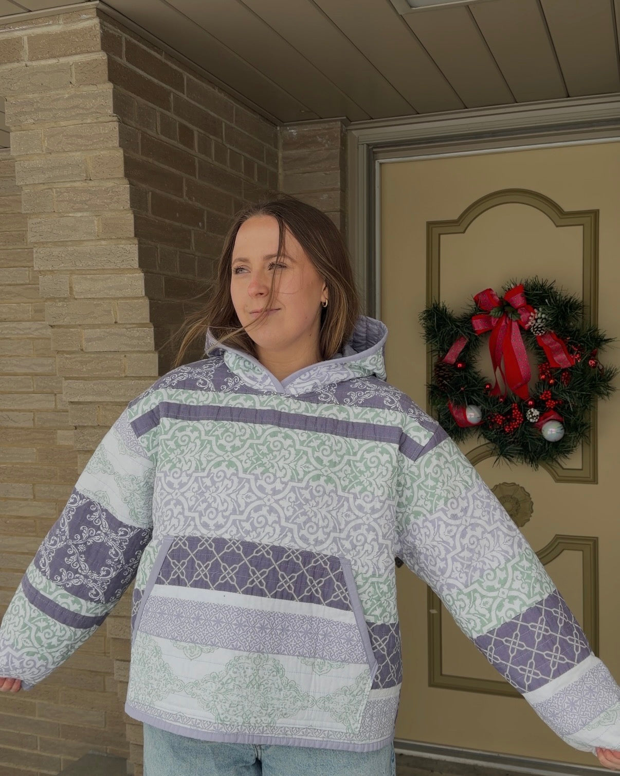 M - Purple Quilt Hoodie