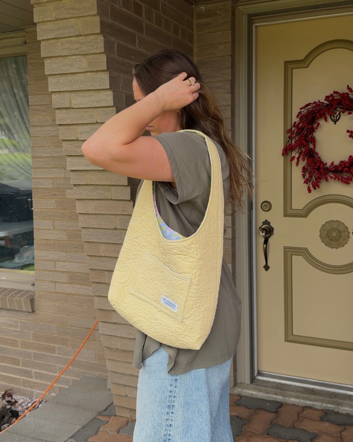 S - yellow hobo bag