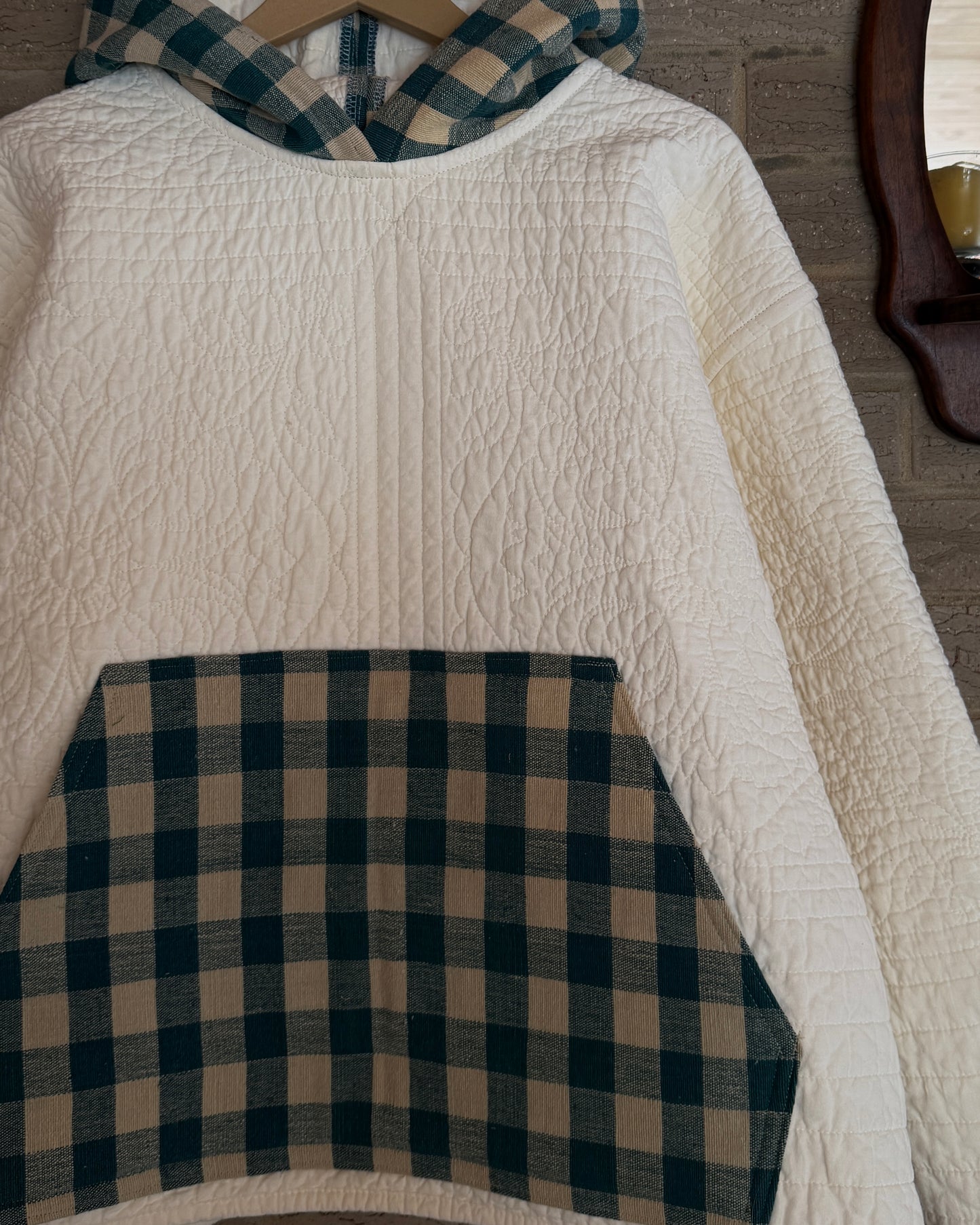 L/XL - gingham & quilted combo jacket