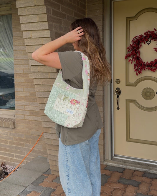 S - sage green hobo bag
