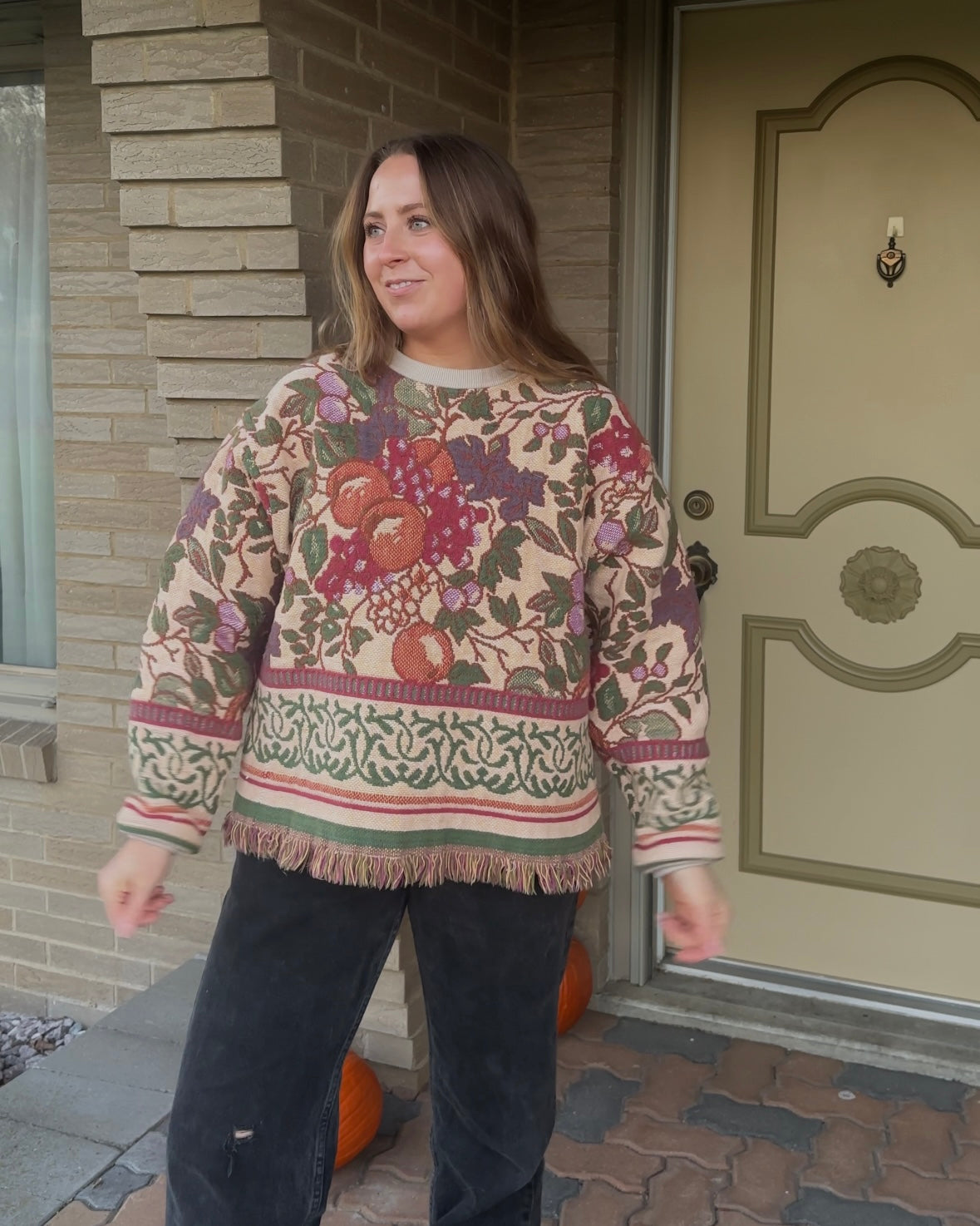 Fruits Woven Crewneck - M