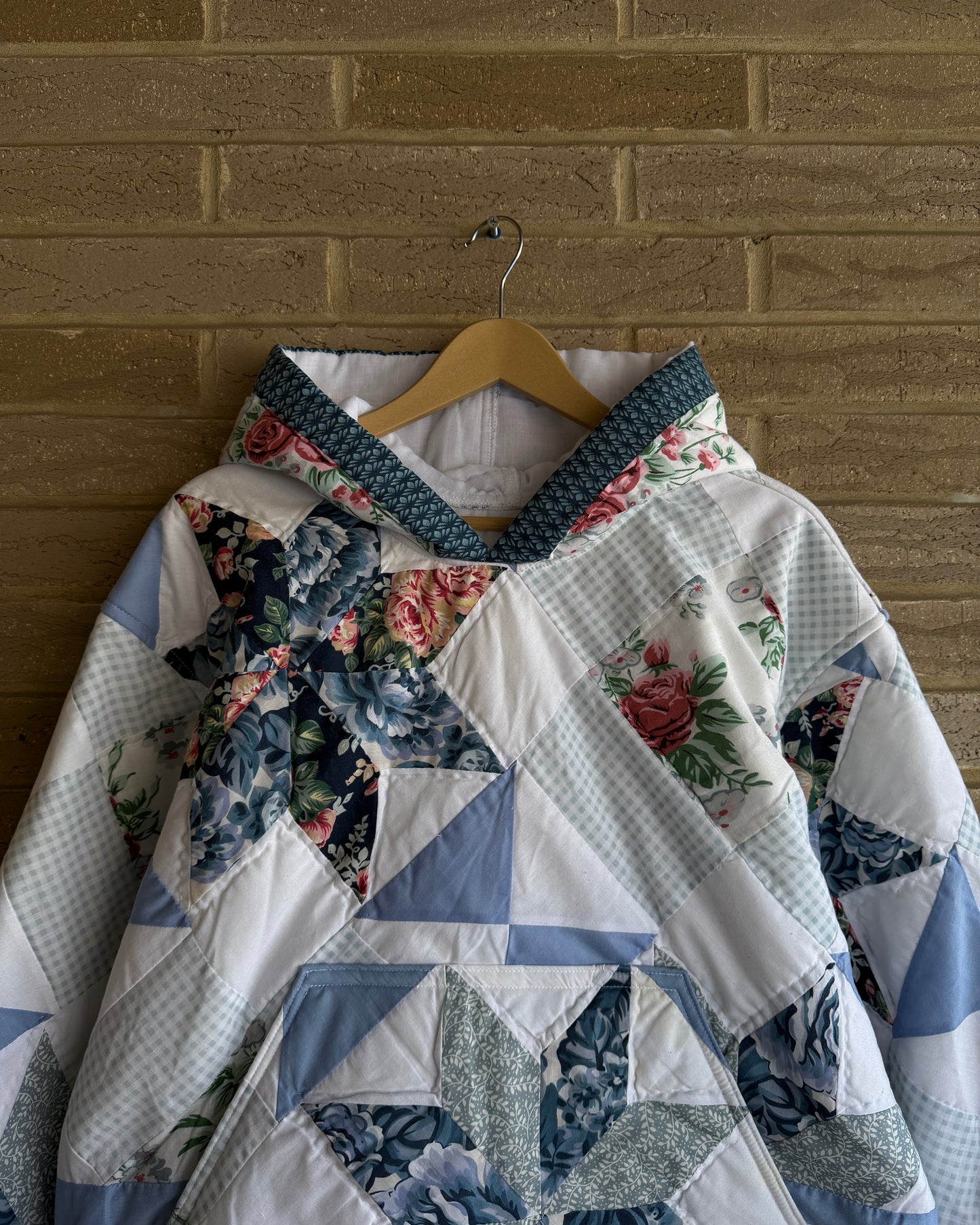 L - Blue Star Quilt Hoodie