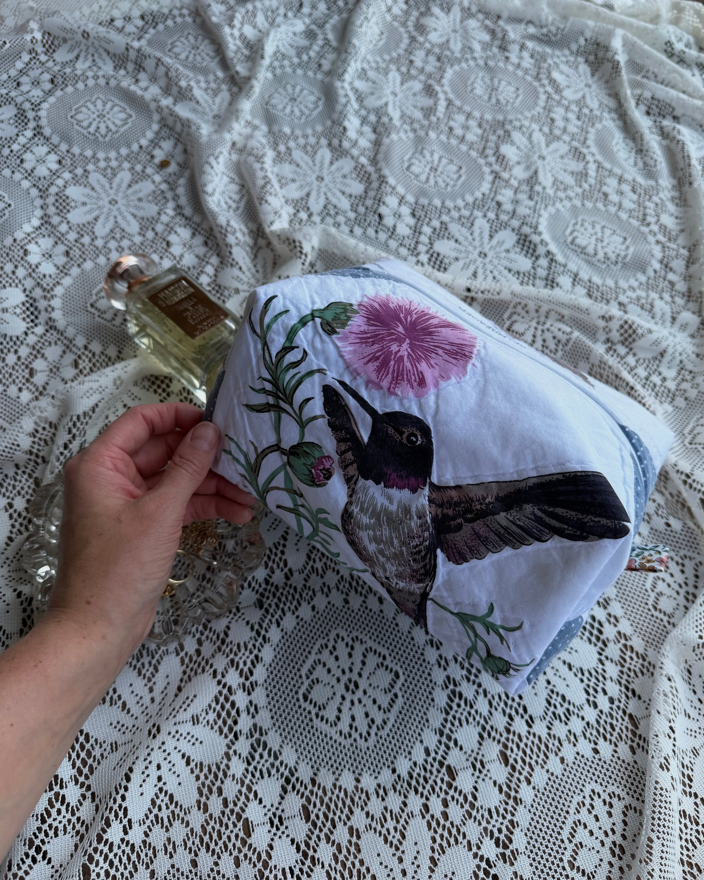 hummingbird makeup bag