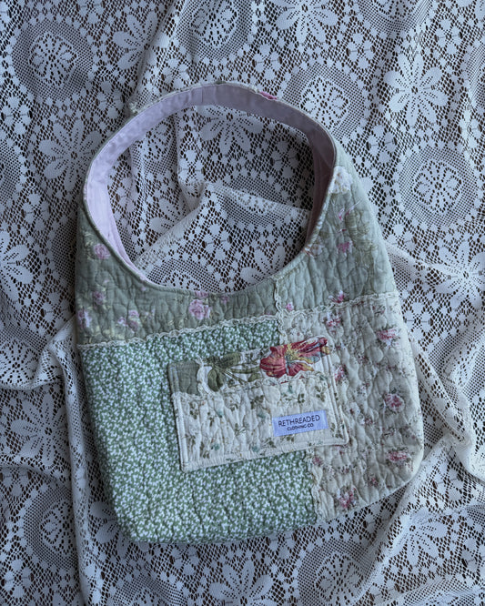 S - sage green hobo bag