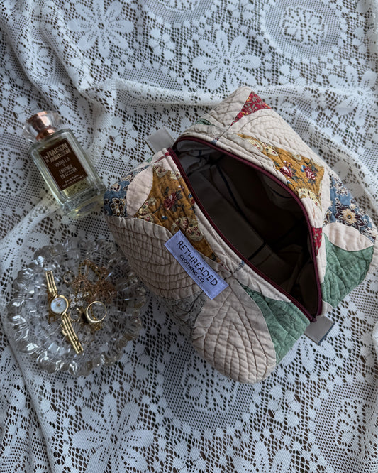 diamond quilted makeup bag