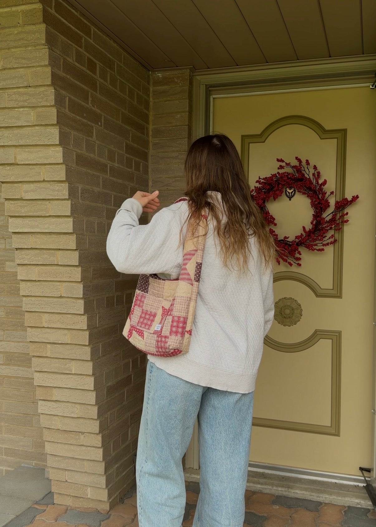 red star quilted hobo bag