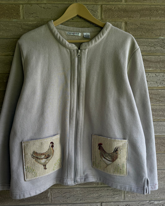 chicken pockets zip up - M