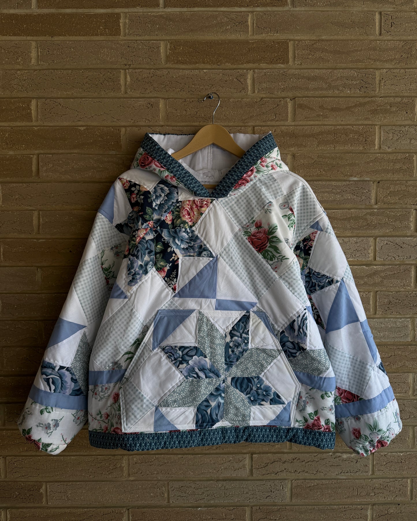 L - Blue Star Quilt Hoodie