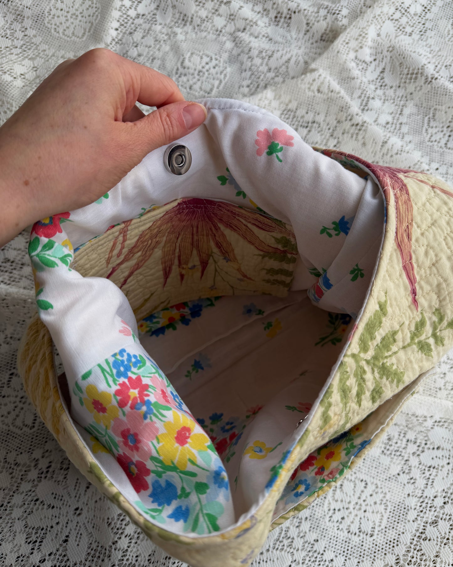 yellow quilted hobo bag