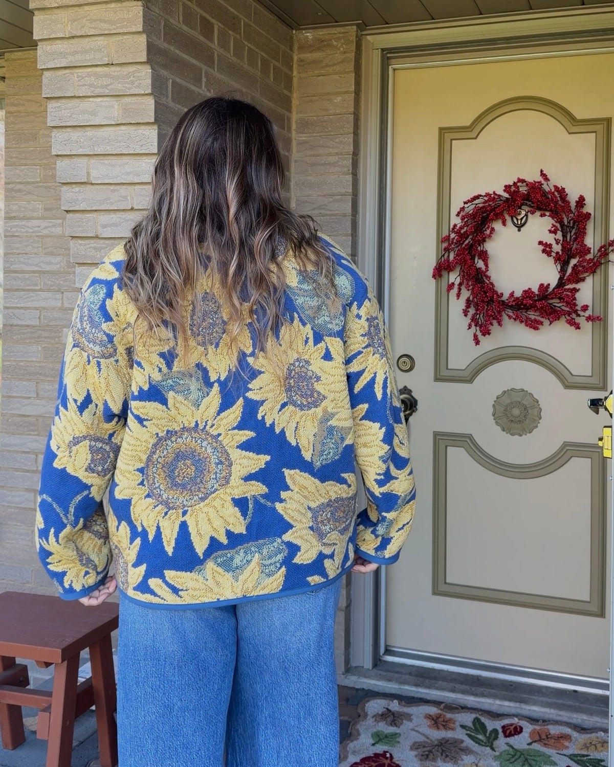 L - sunflower woven jacket