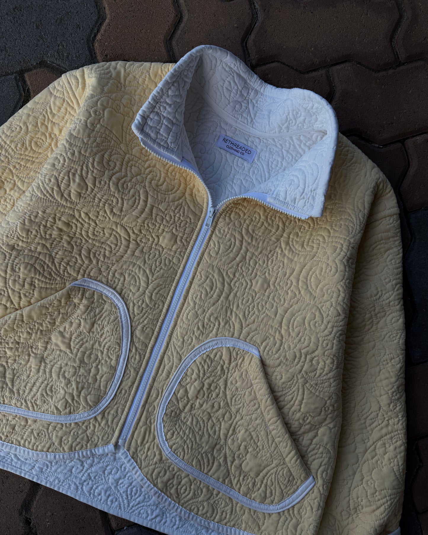 M - Yellow Quilted Jacket