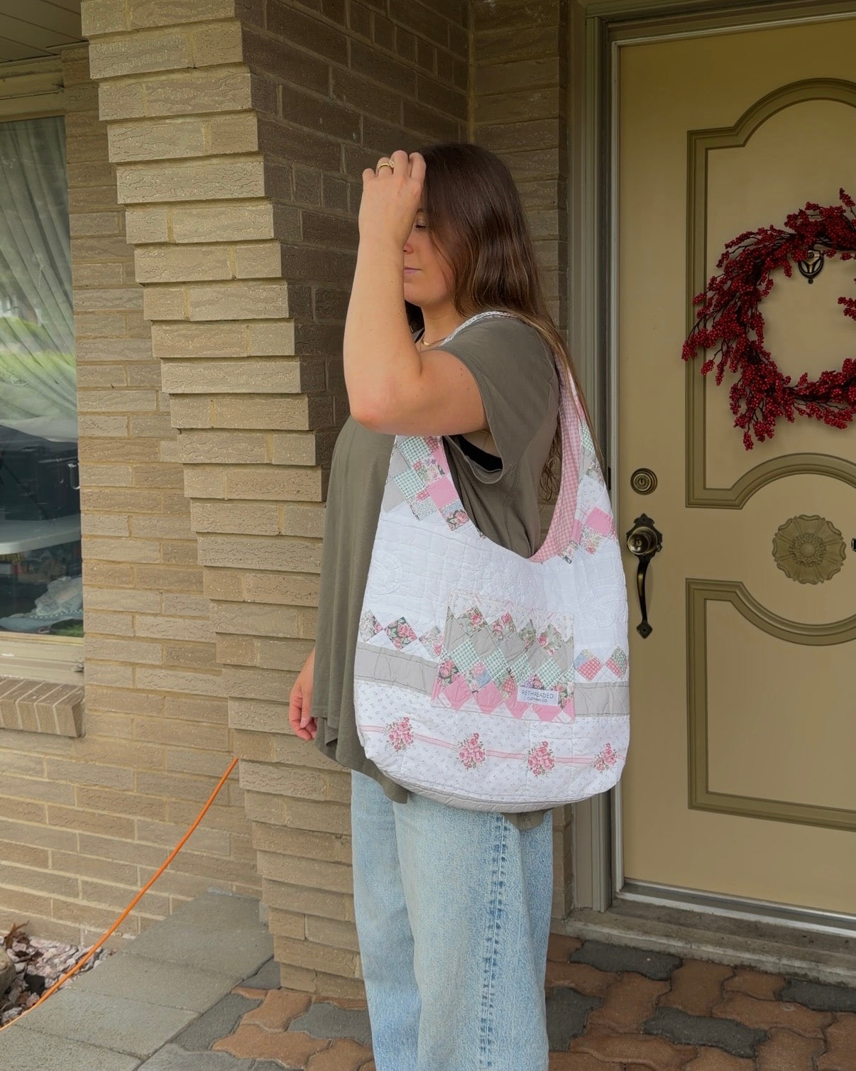 L - pink hobo bag