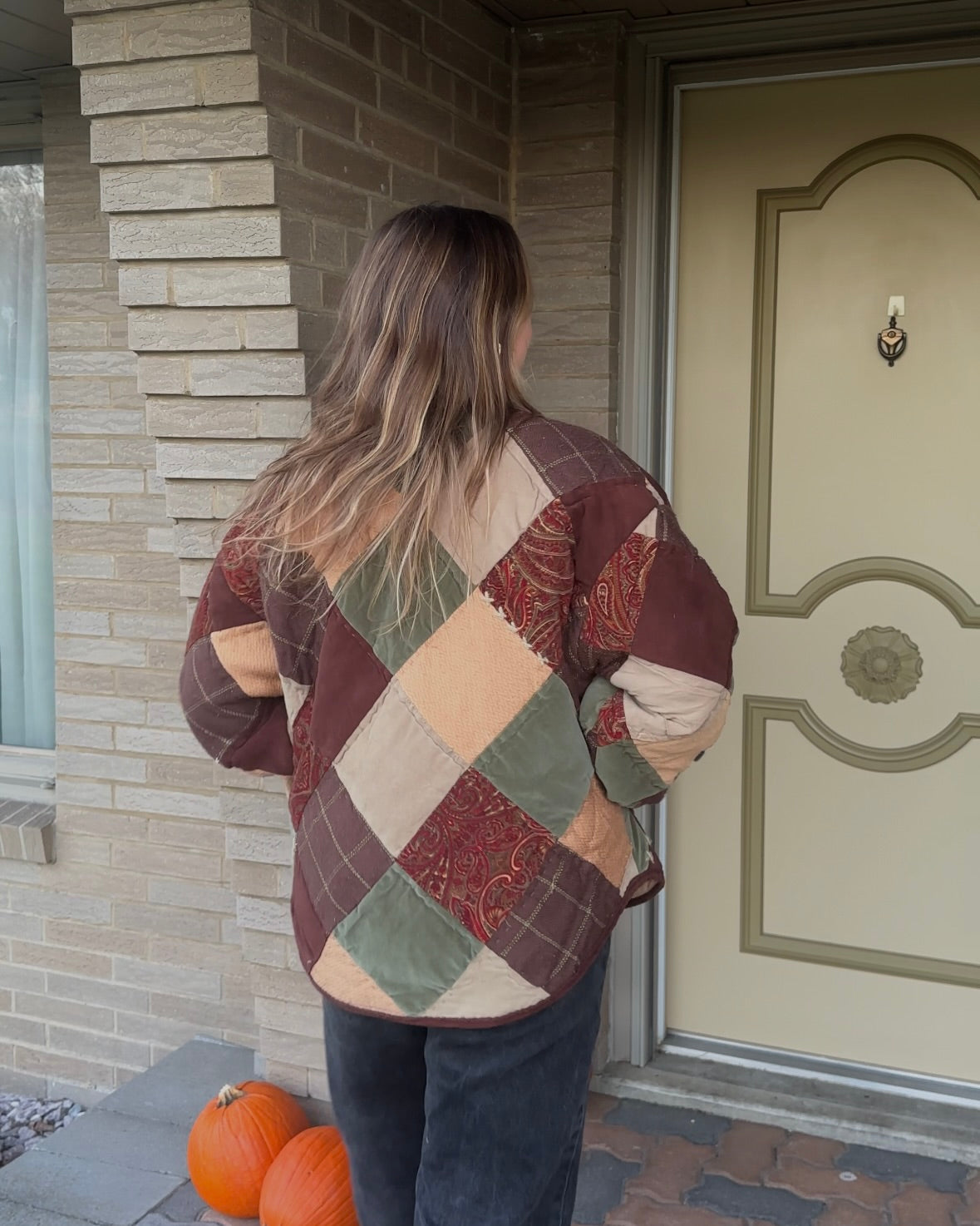 Brown Patchwork Jacket - L