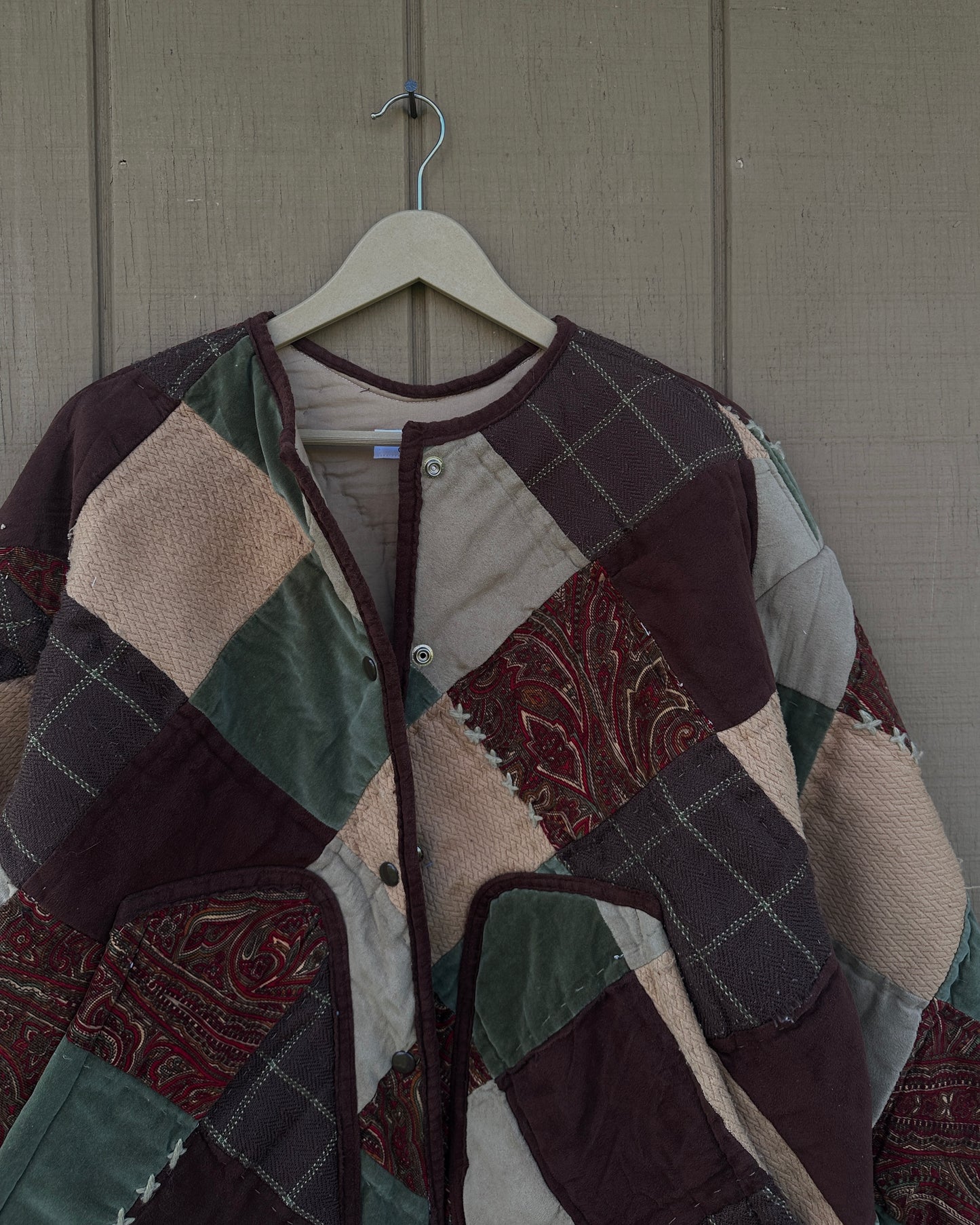 Brown Patchwork Jacket - L