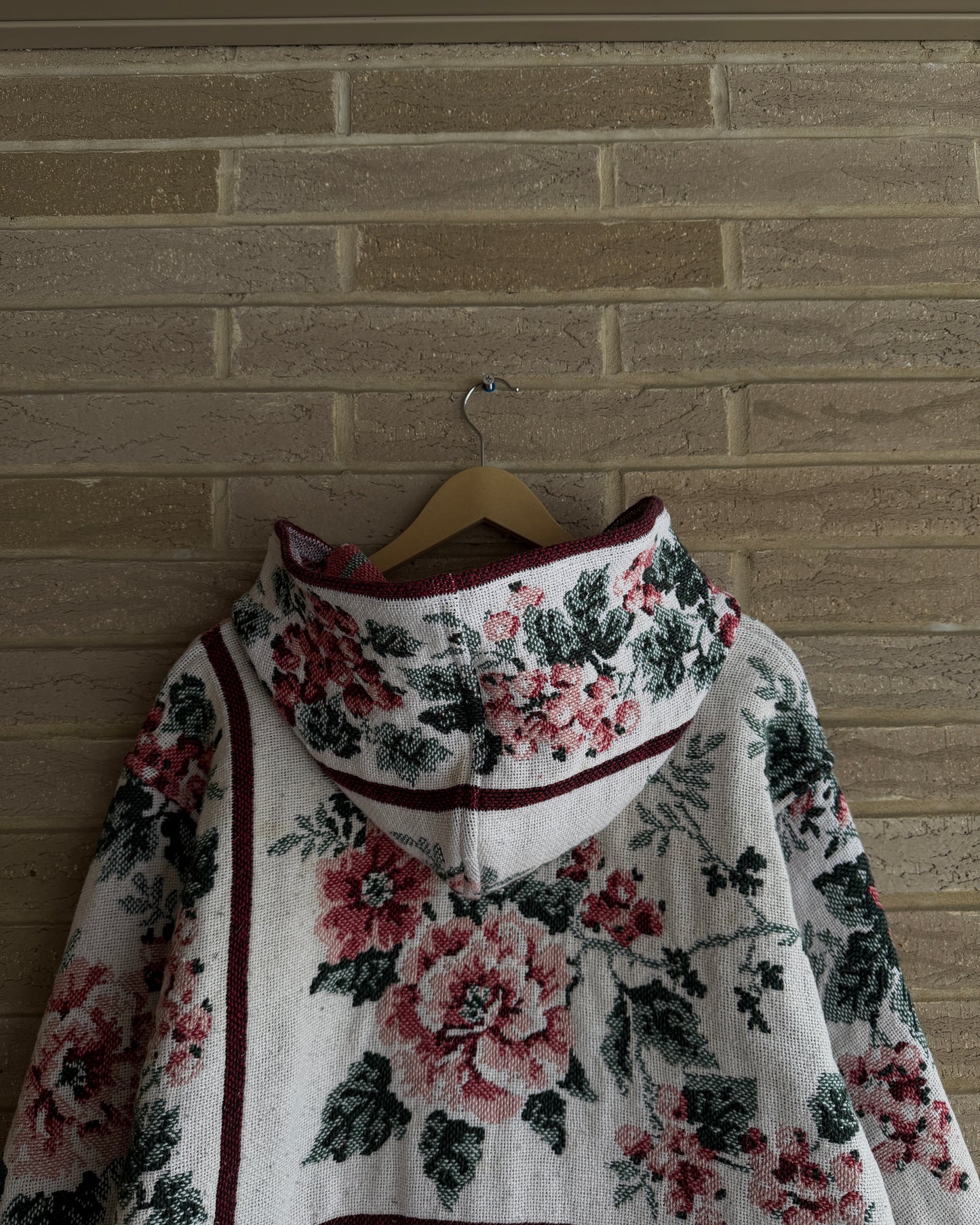 L - Floral Woven Hoodie