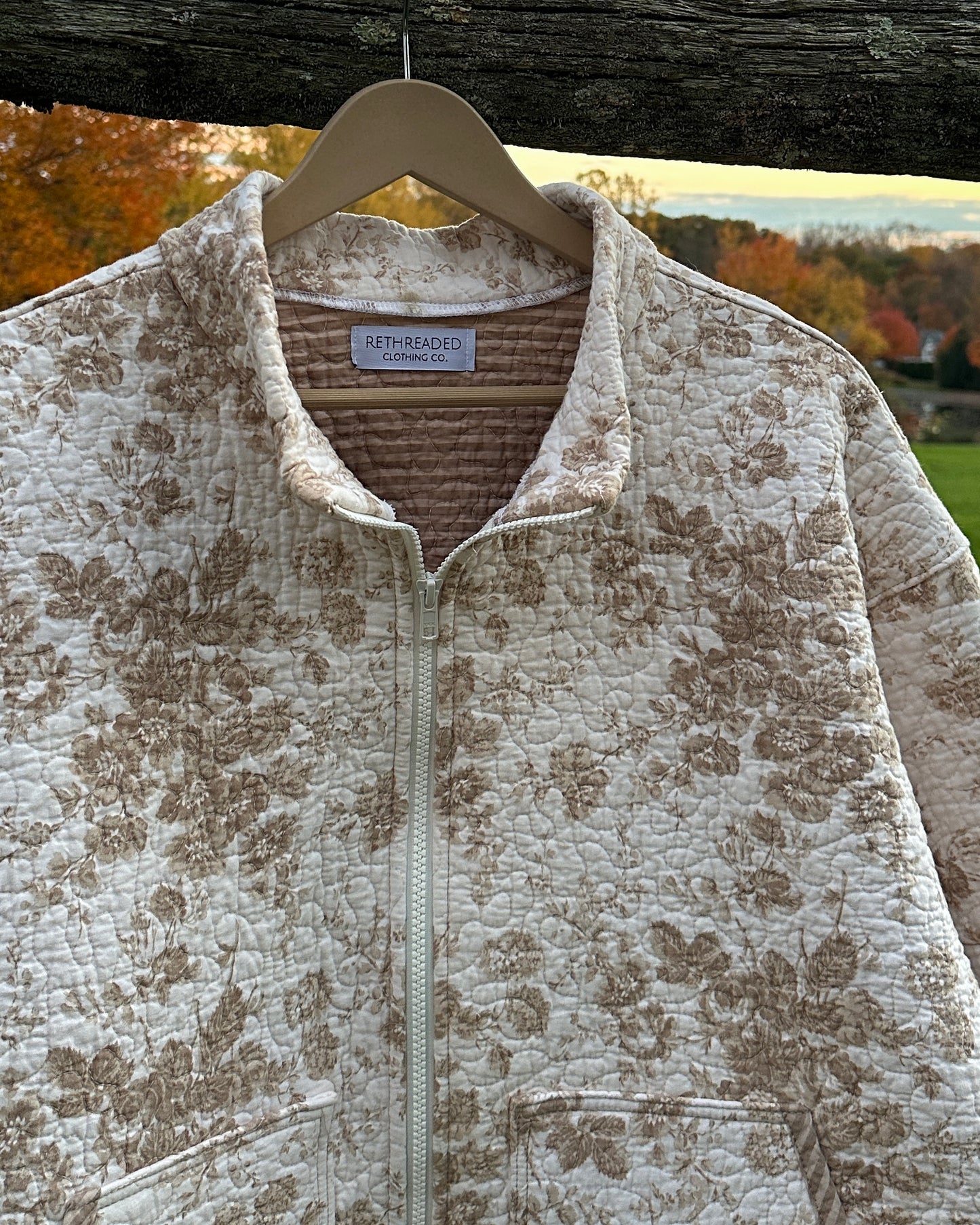 XL - Tan Floral Jacket