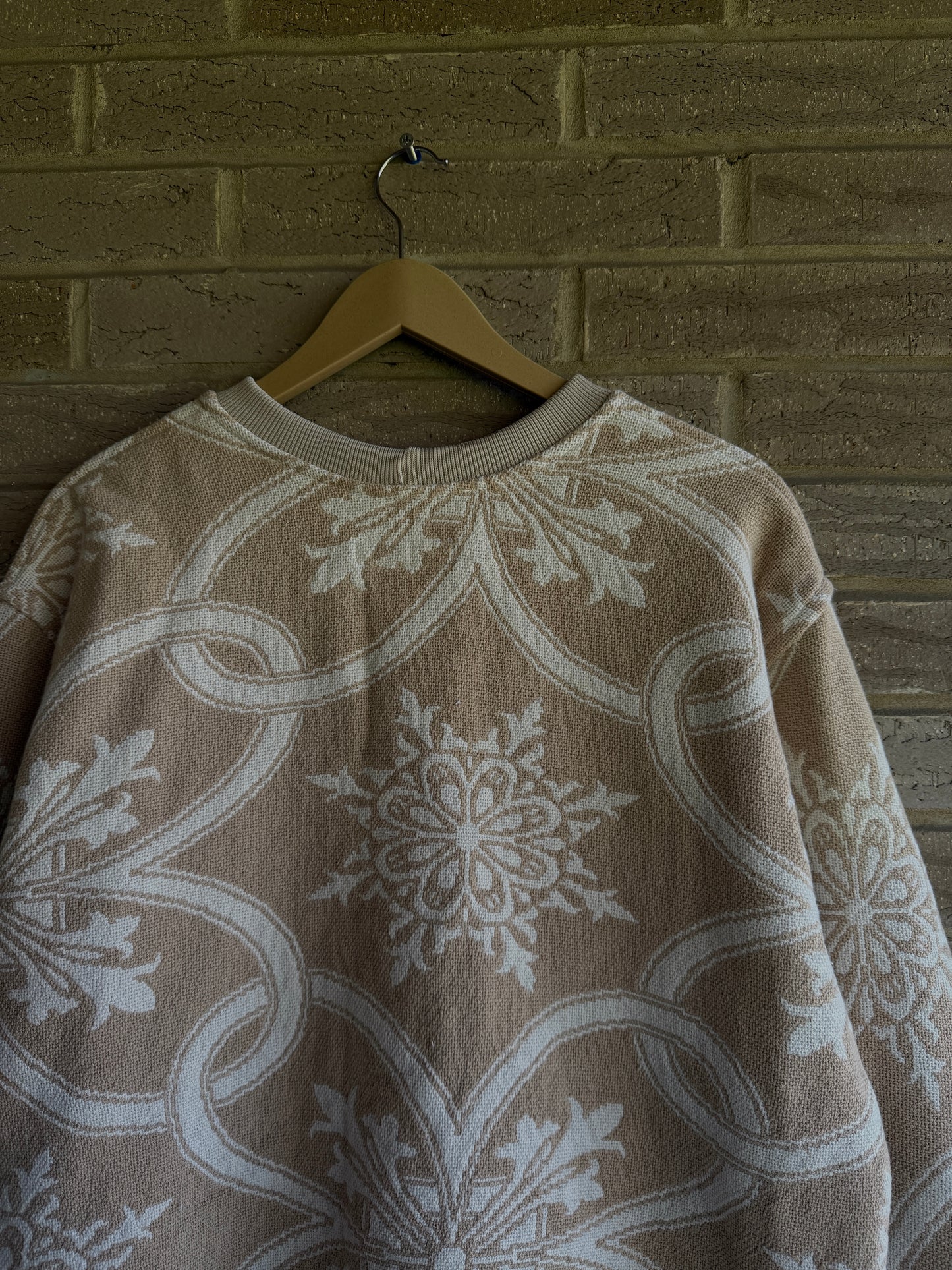 M - Tan Woven Crewneck