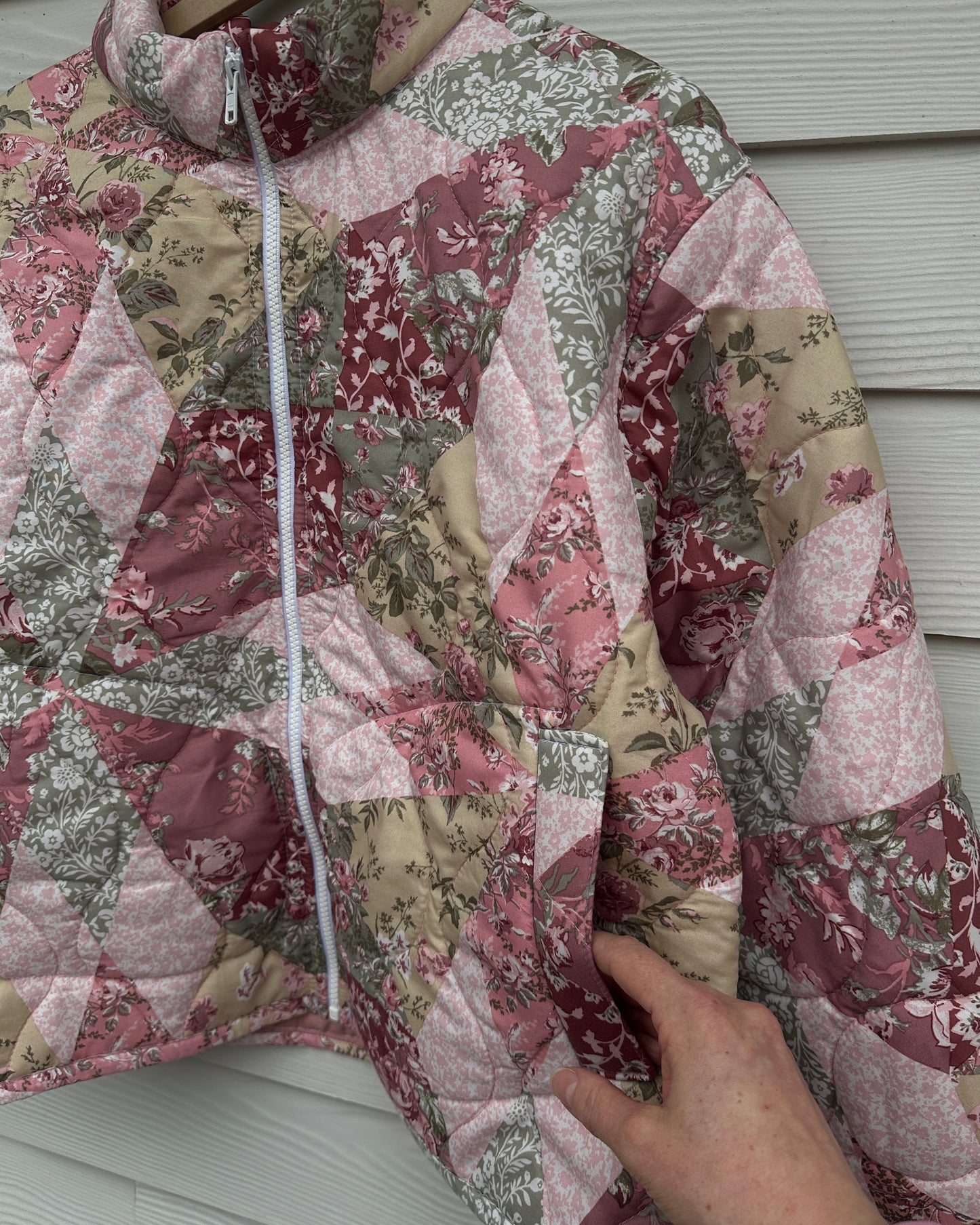 Pink Quilted Jacket - M