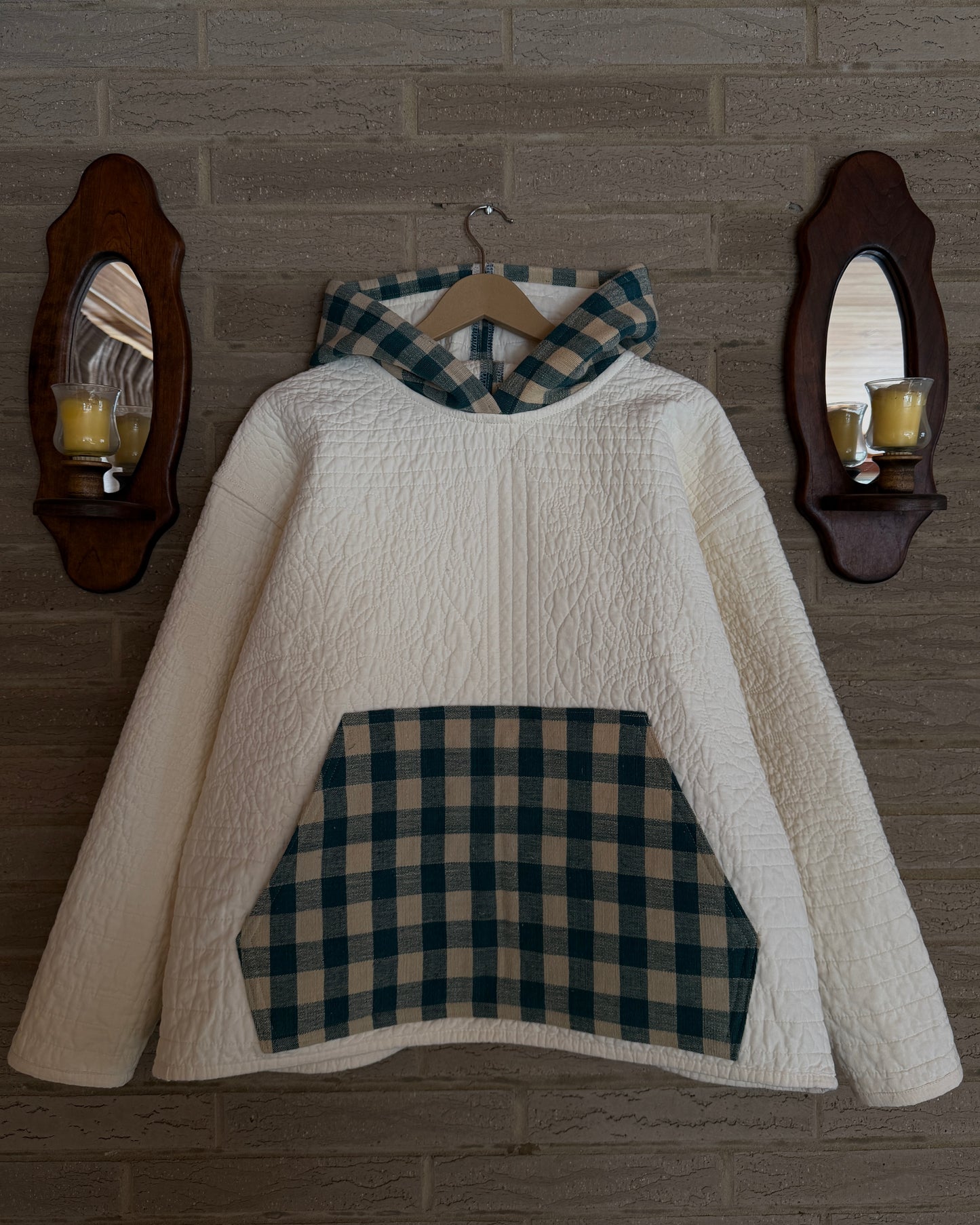 L/XL - gingham & quilted combo jacket