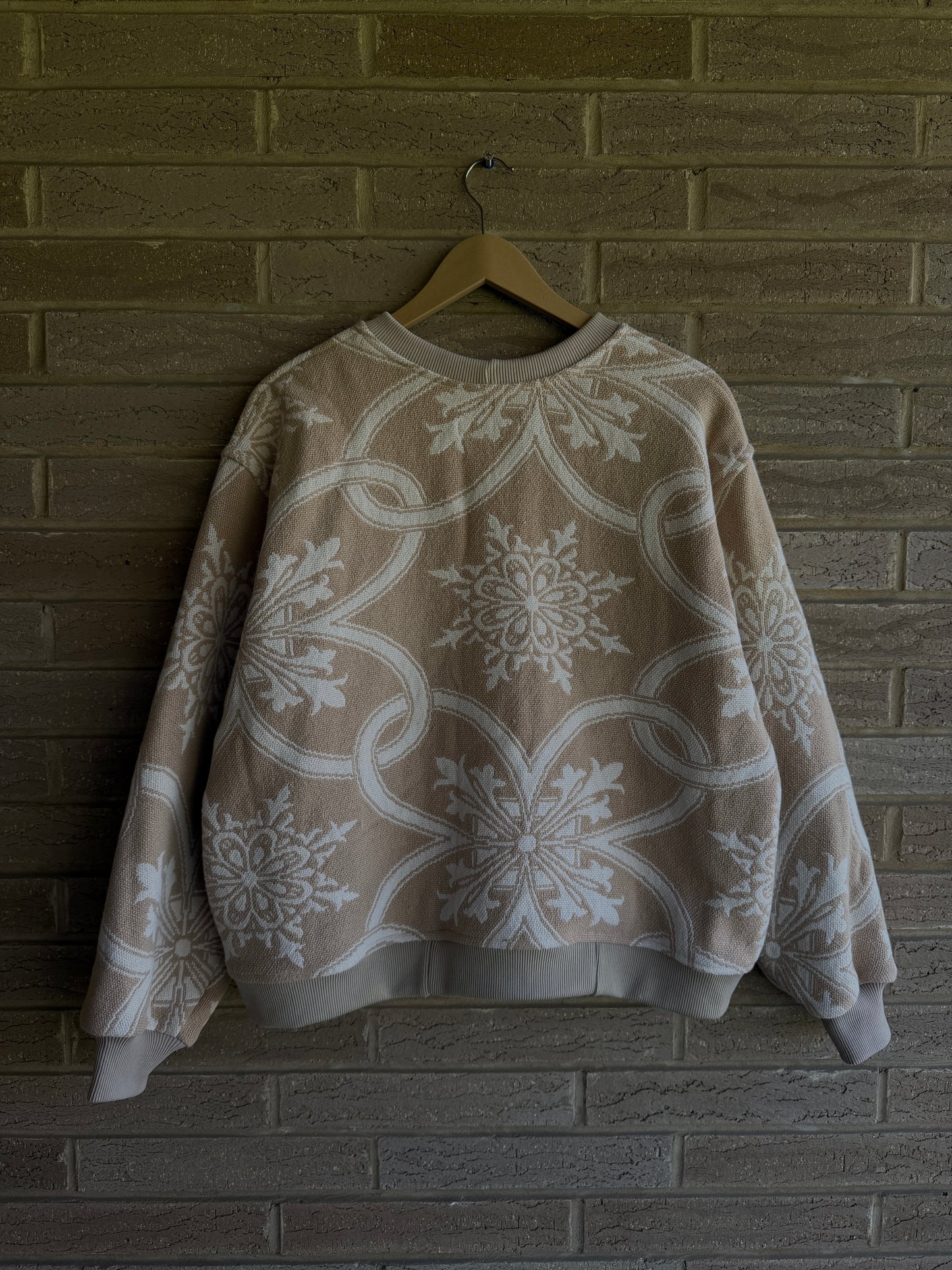 M - Tan Woven Crewneck