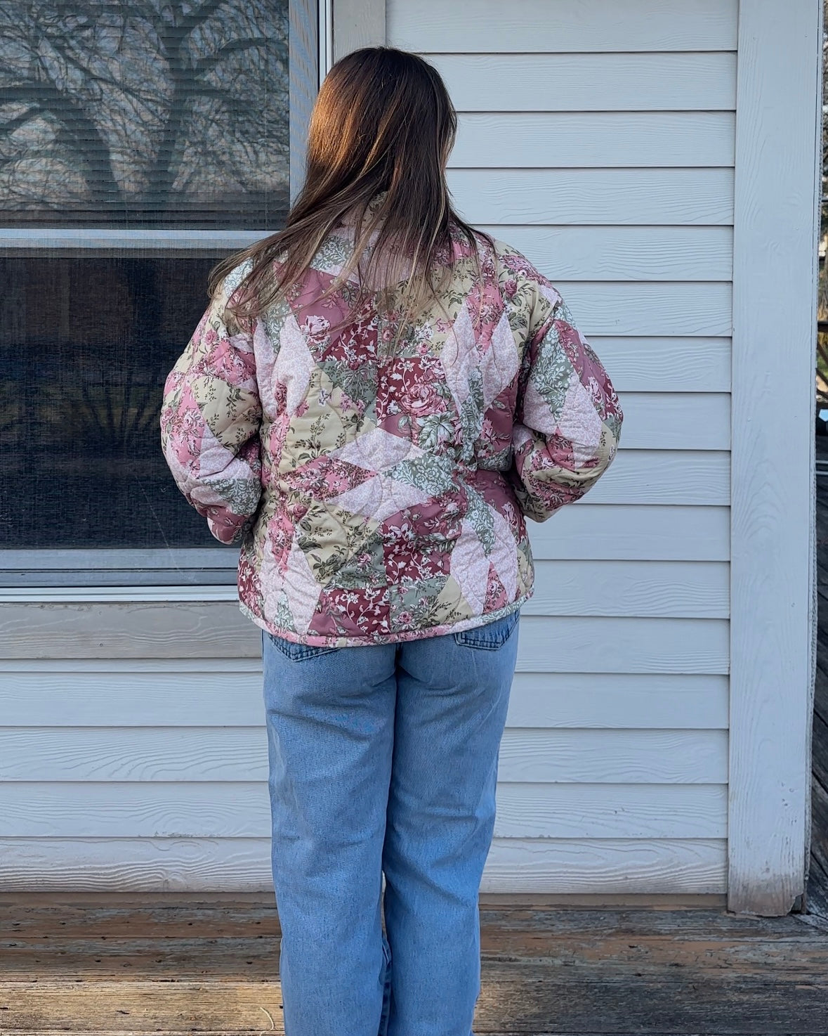 Pink Quilted Jacket - M