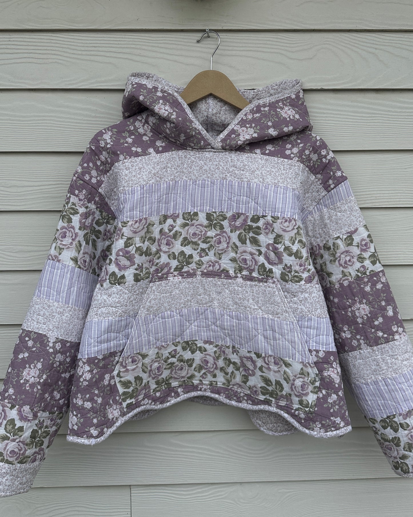 Purple Quilted Hoodie - M