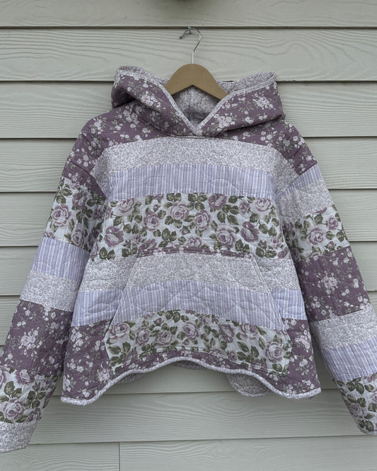 Purple Quilted Hoodie - M