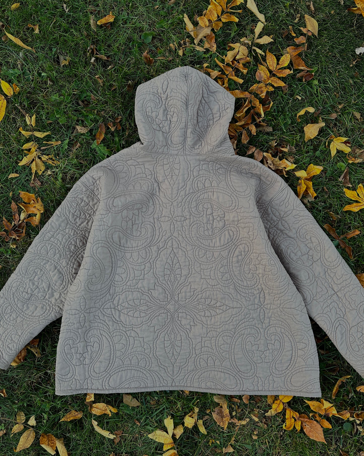 XXL - Brown Quilted Hoodie