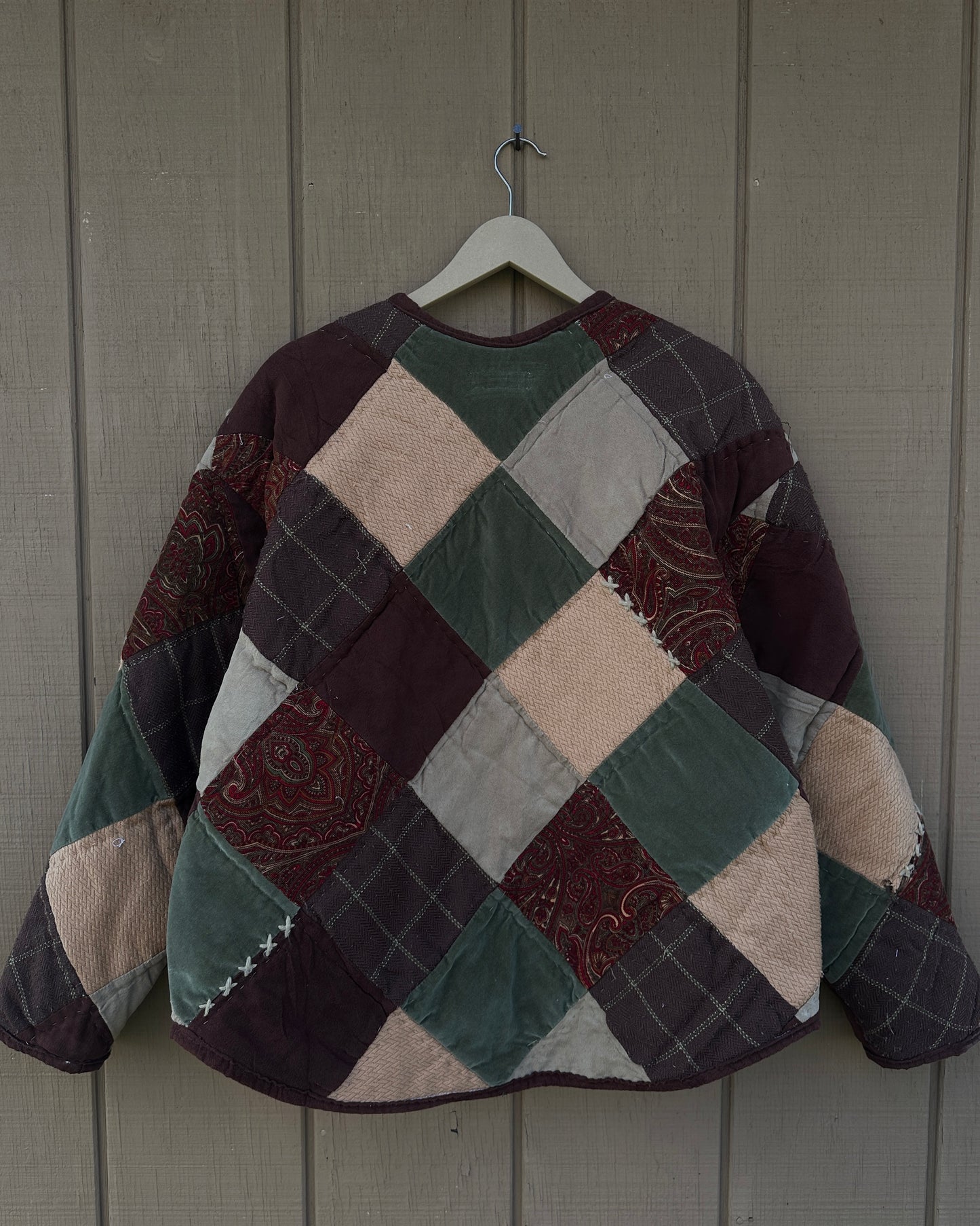 Brown Patchwork Jacket - L