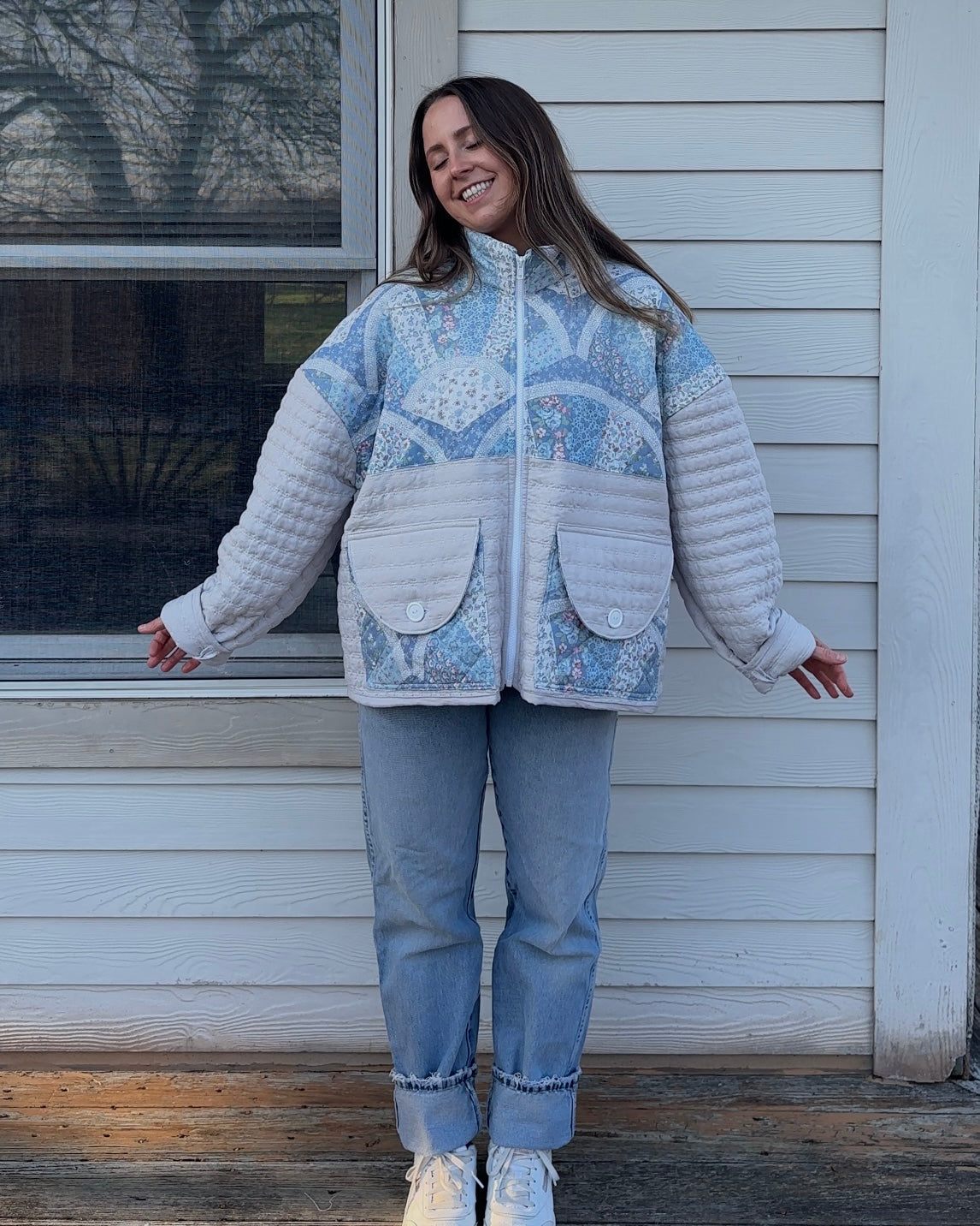 Blue Combo Quilted Jacket - XL