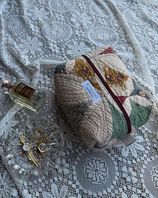 diamond quilted makeup bag