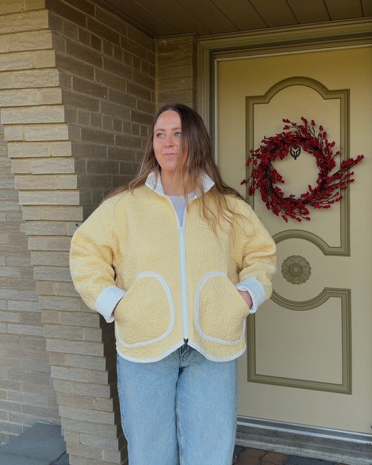 M - Yellow Quilted Jacket