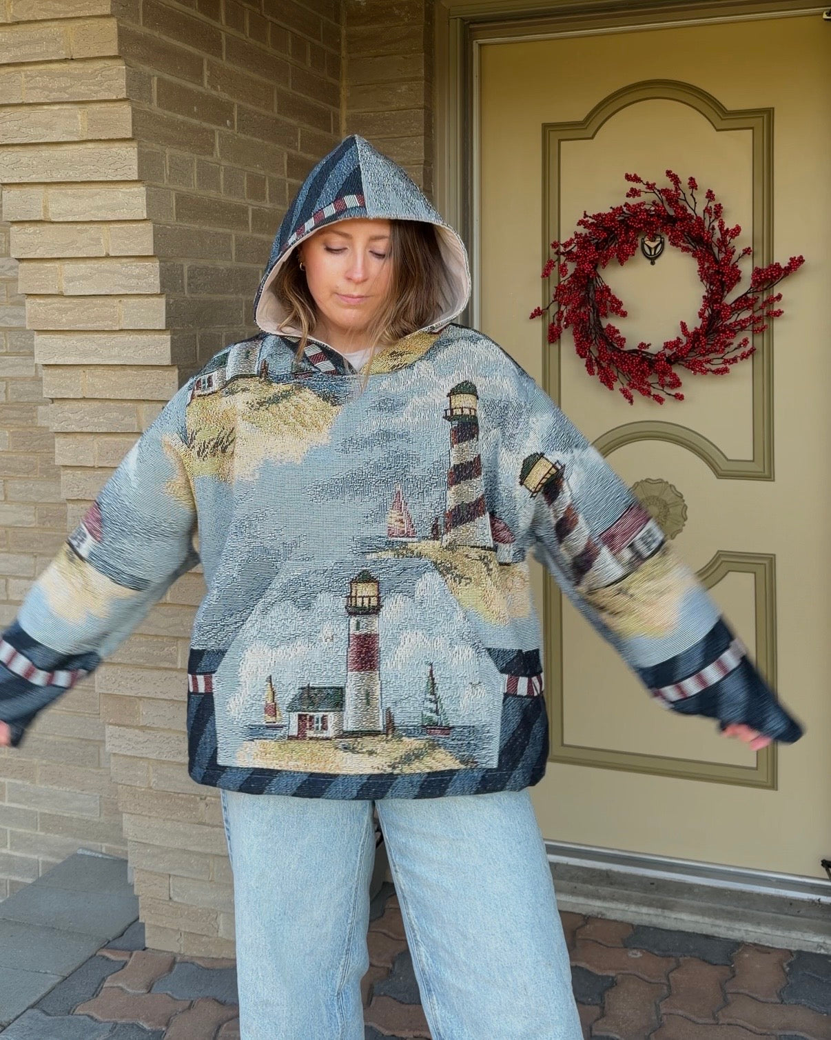 XL - Woven Lighthouse Hoodie
