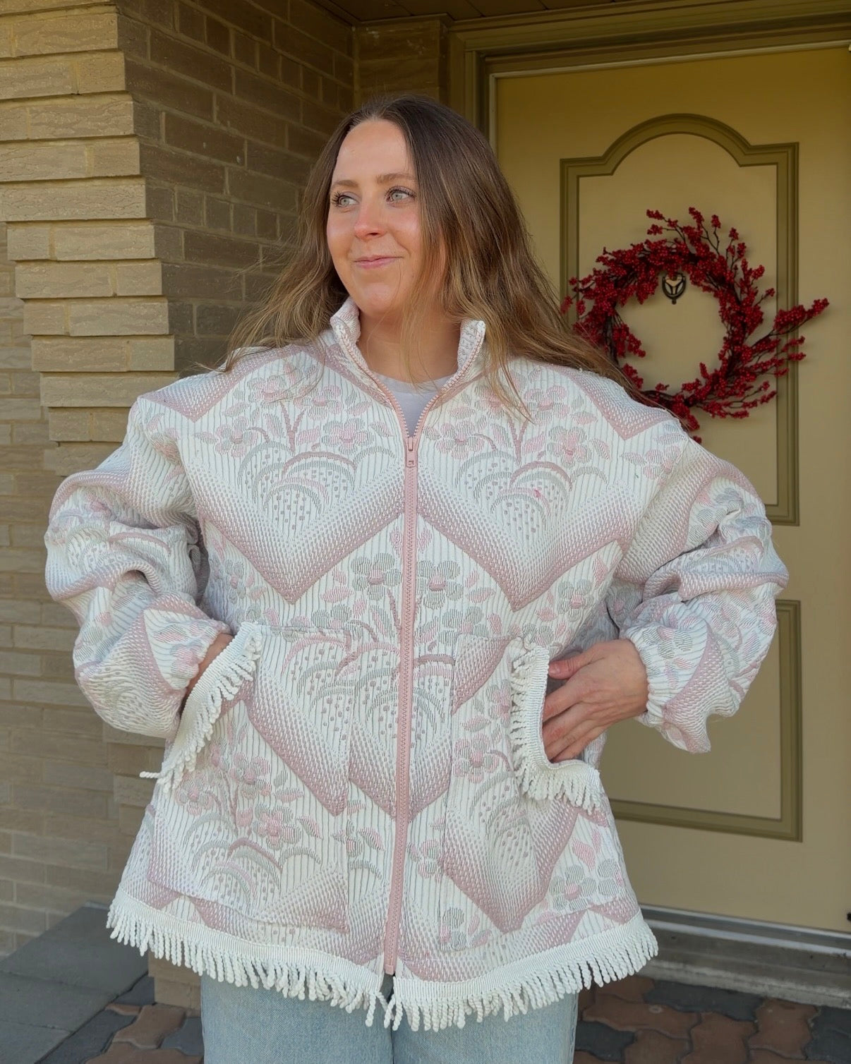 XL - Pink Fringe Jacket