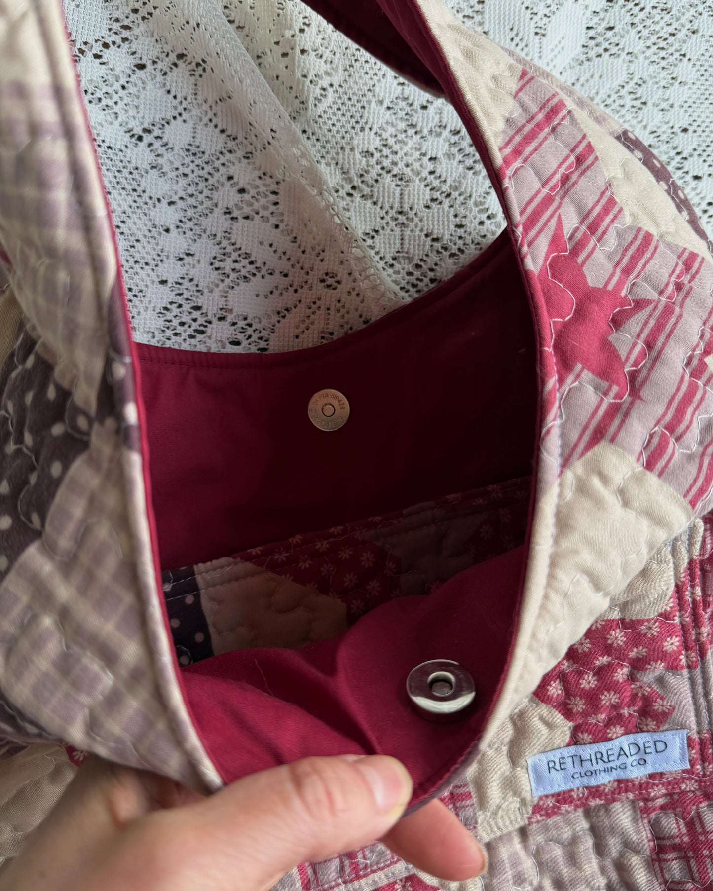 red star quilted hobo bag