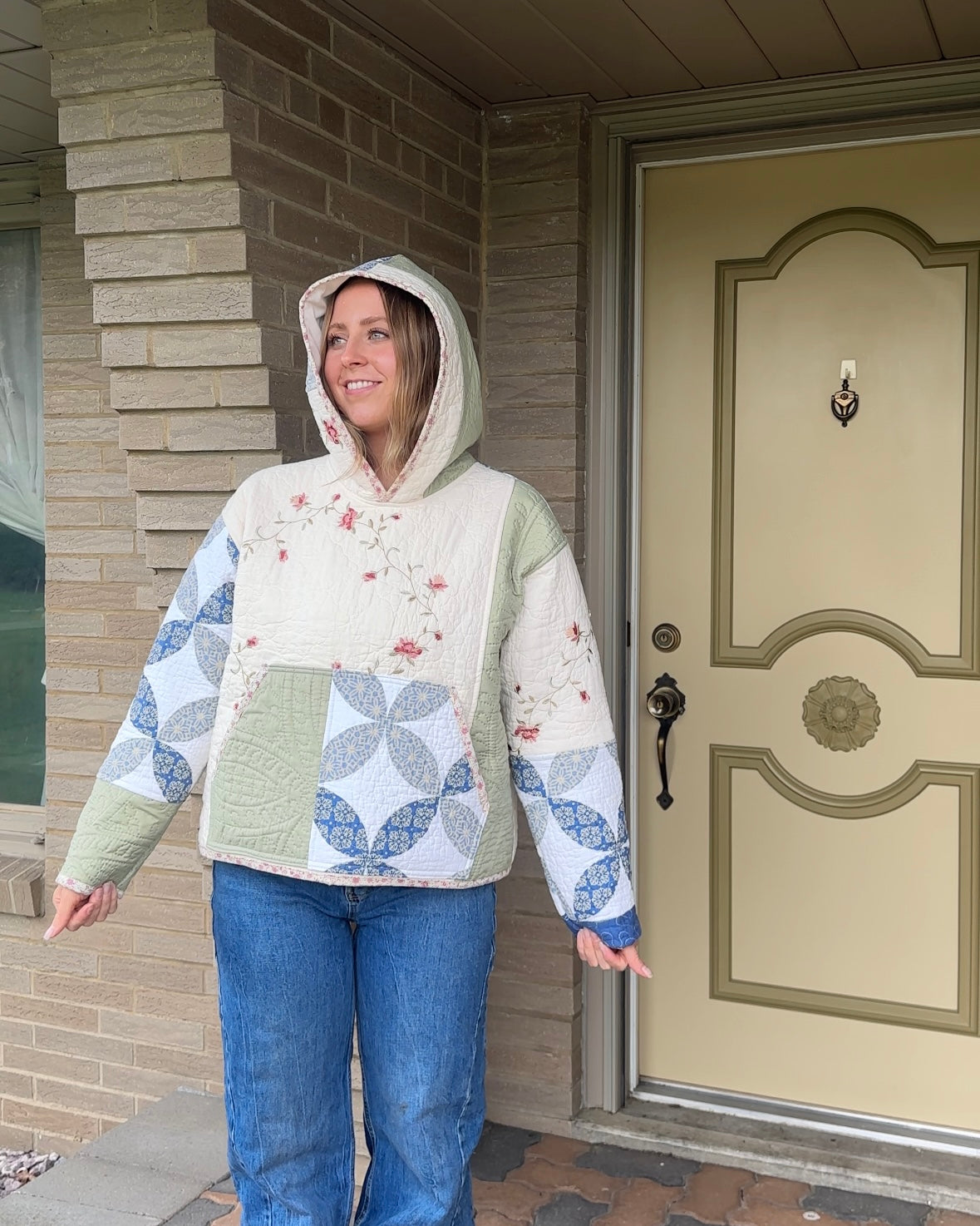 M - Quilted Patchwork Hoodie