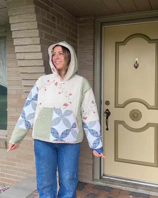 M - Quilted Patchwork Hoodie