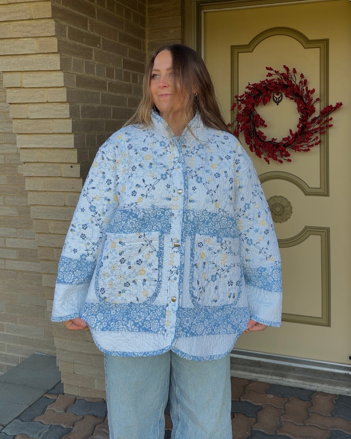 L - Floral Quilted Jacket