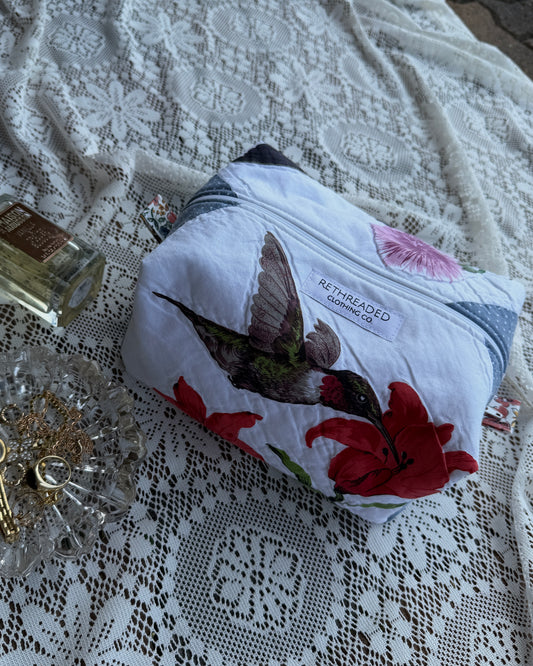 hummingbird makeup bag